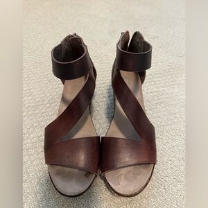 Antilope Womens Strappy Leather Wedge Open Toe Gladiator Bohemian Brown